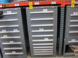 STANLEY VIDMAR HEAVY DUTY 11-DRAWER PARTS CABINET W/ CONTENTS (W-50) LOADING & HANDLING FEE $25-